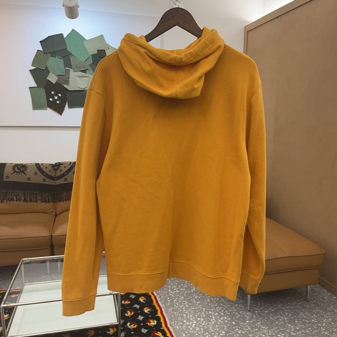 갭 올드스쿨 Y2K 빅로고 머스타드 후드티 L C07058 상품이미지4