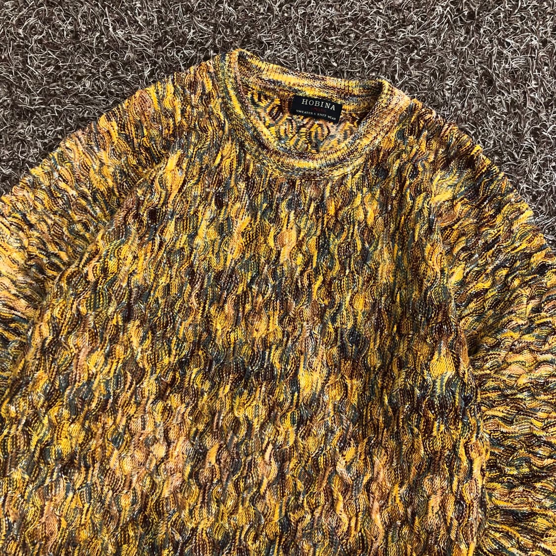 Hobina 멀티컬러 패턴 케이블 니트 상품이미지2