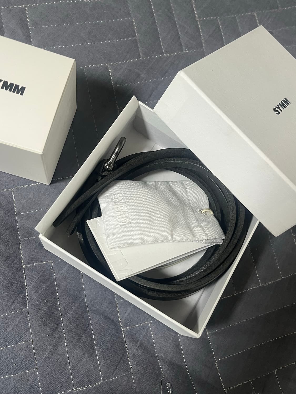 (새상품) symm 더블 씬 레더 벨트 double thin belt 상품이미지1