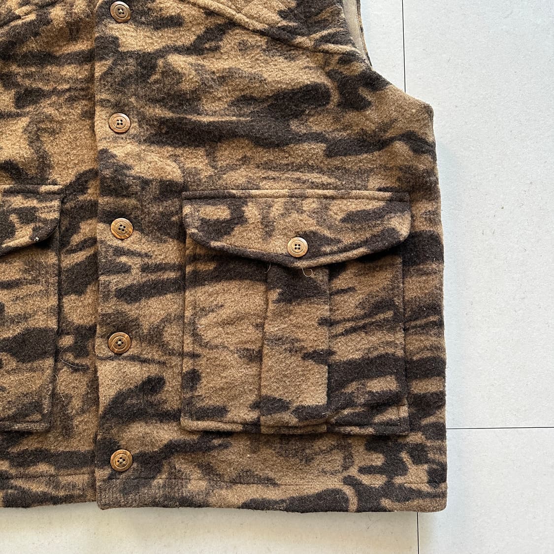 00s 콜롬비아 빈티지 타이거카모 울 베스트 XL 상품이미지4