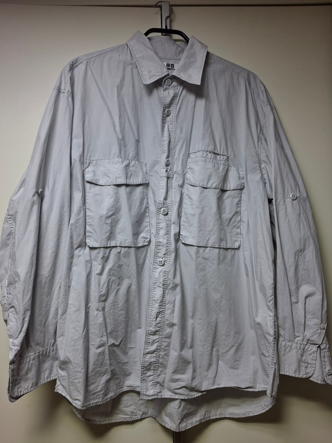 유니클로U 유틸리티 셔츠 XL(라이트 블루) 상품이미지1