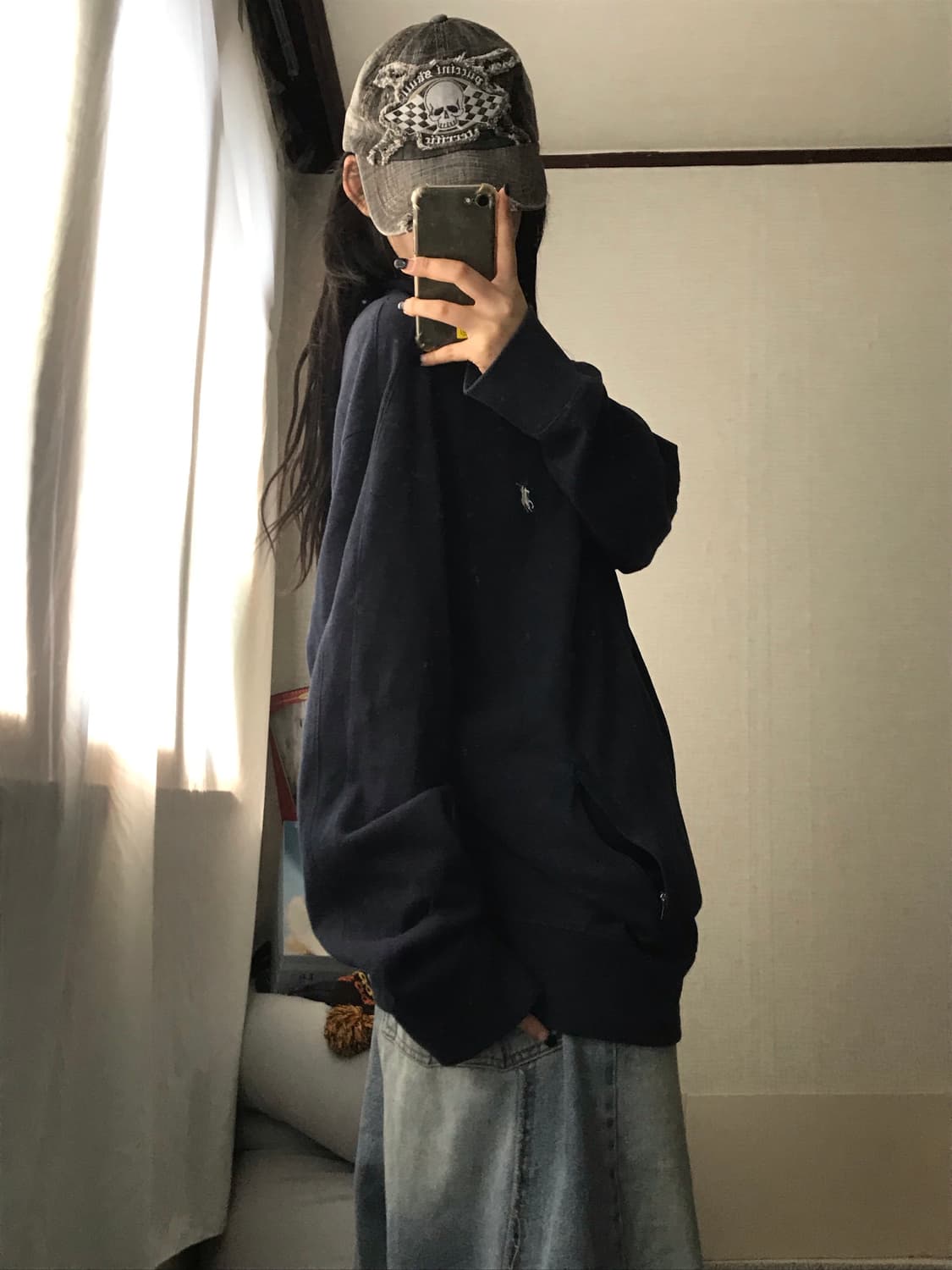 폴로 네이비 오버핏 면집업 상품이미지4