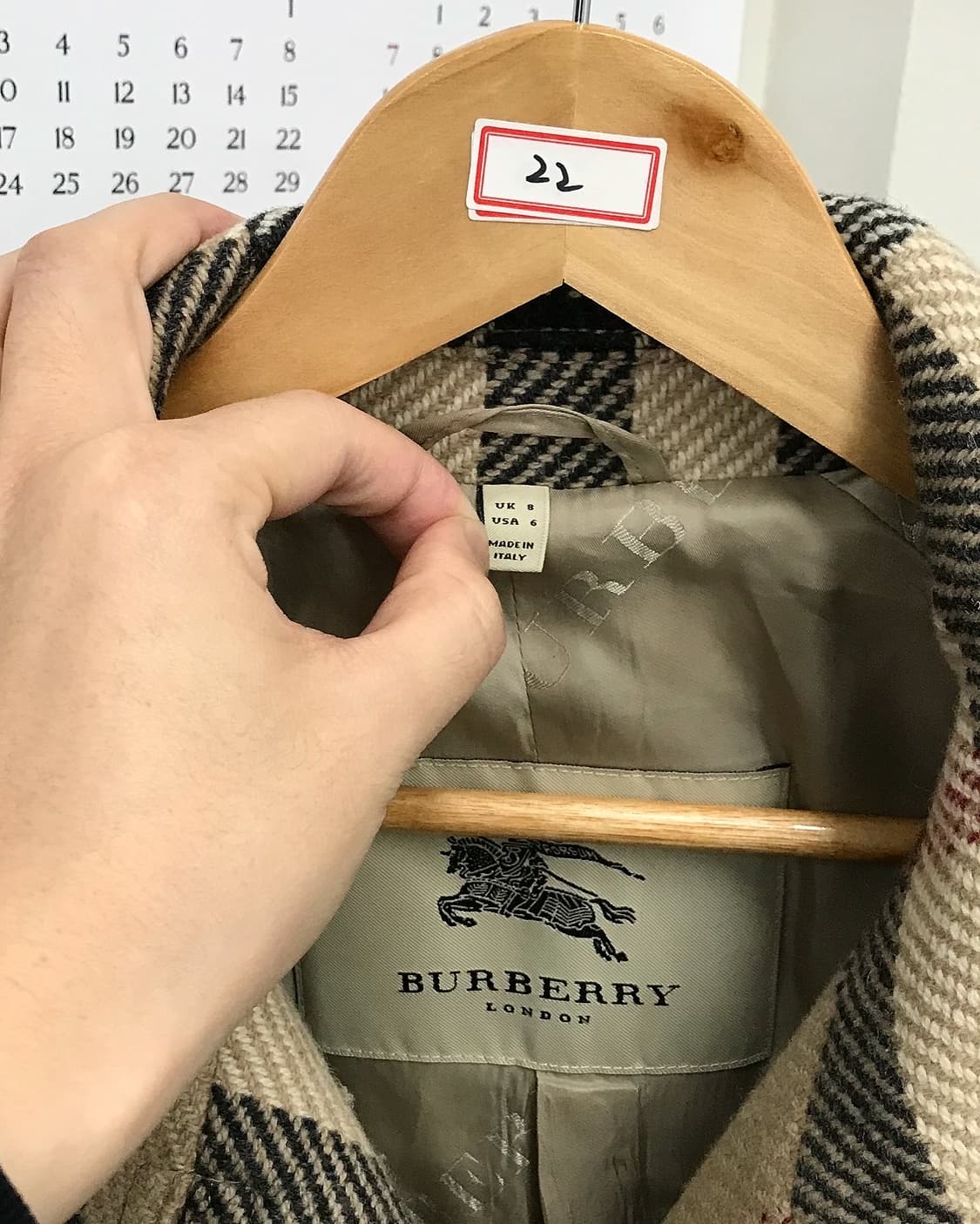 버버리 노바체크 울 더블 코트 상품이미지2