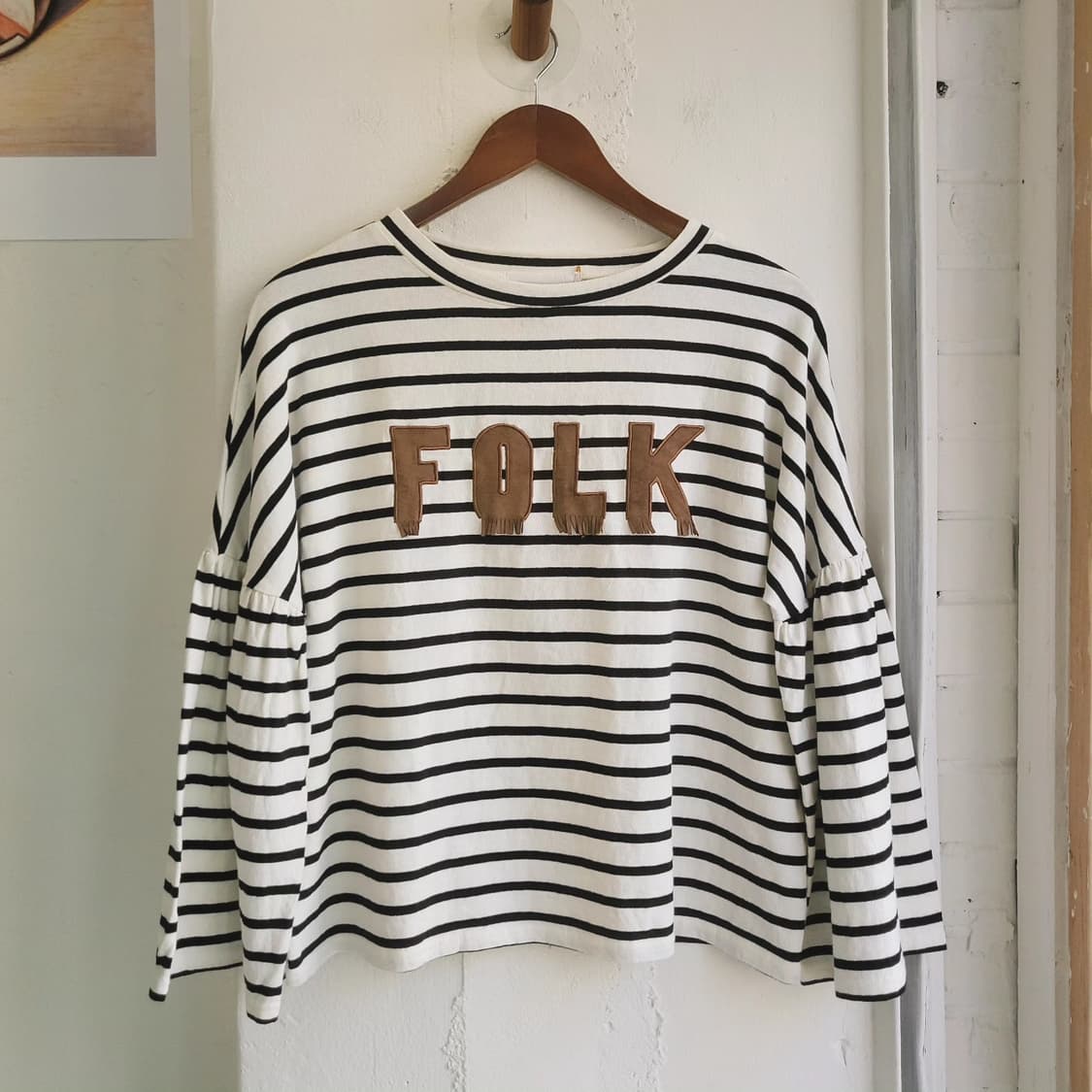 Folk 프릴 8부 소매 티셔츠 상품이미지3