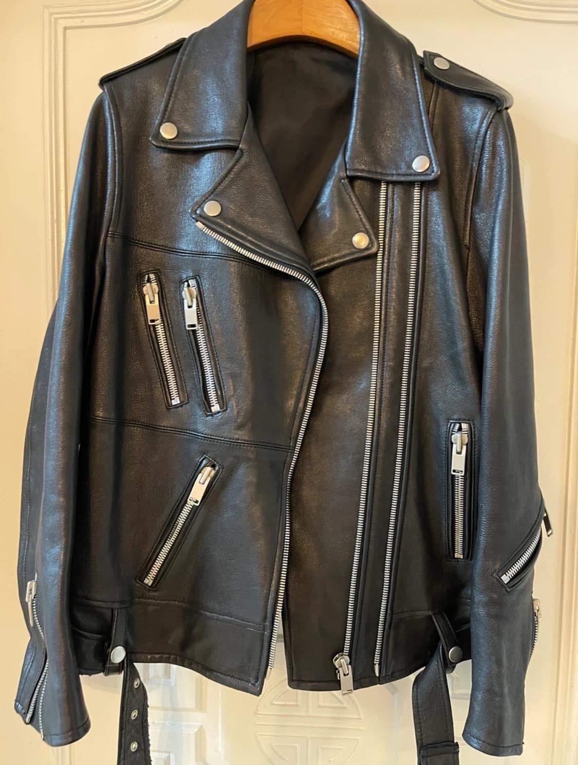 램스킨레더 바이커자켓 블랙/L사이즈 상품이미지1