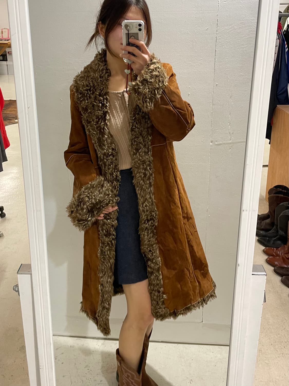 WILSON LEATHER mustang suede fur coat 상품이미지1