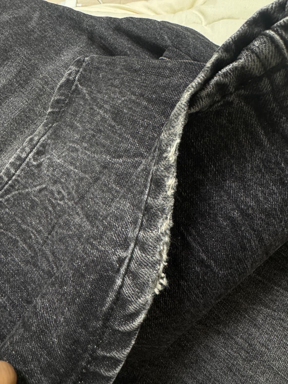 오도어 나스 로우 와이드 데님 블랙 1size 상품이미지4