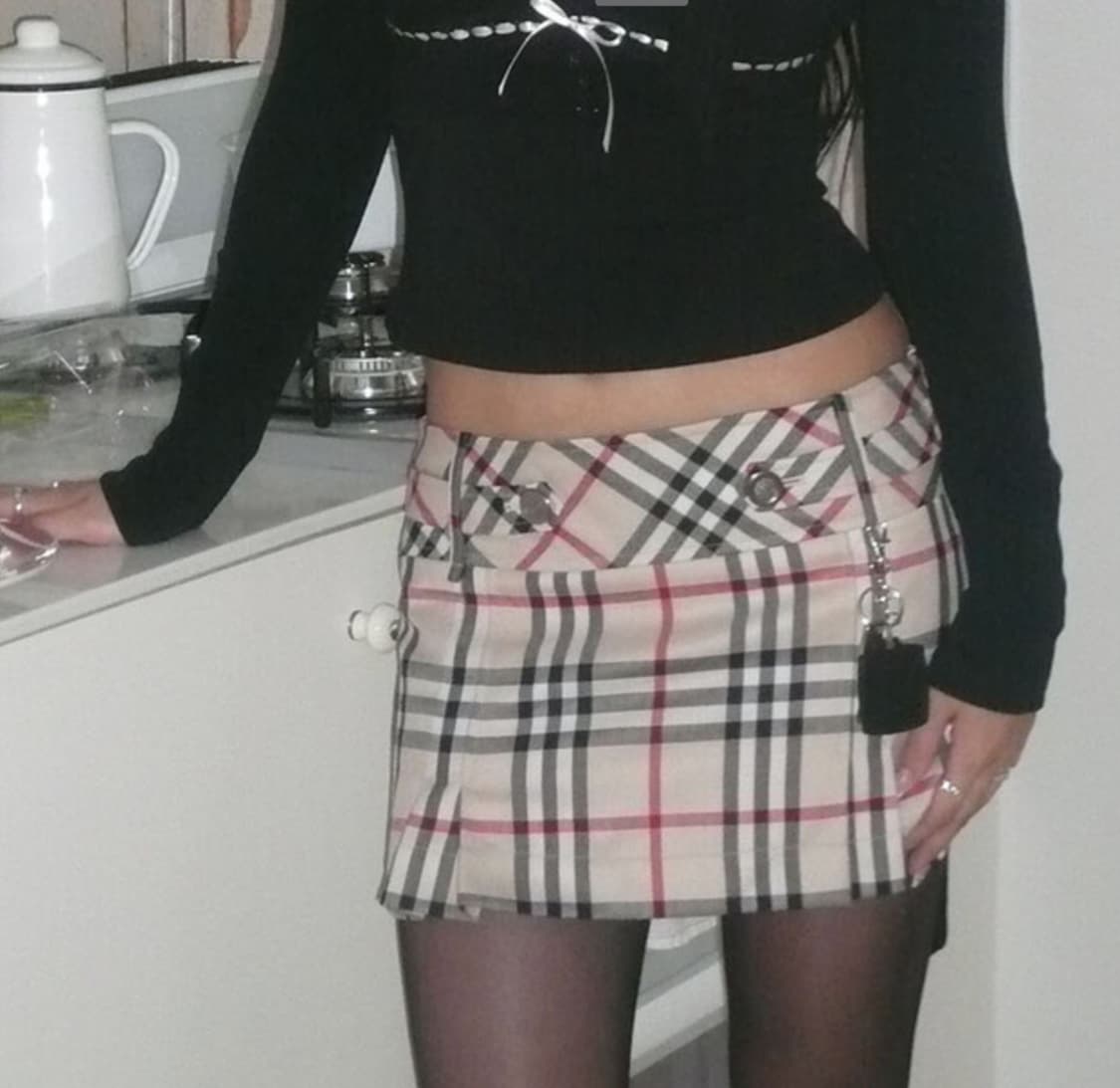 엔젤넘버555 Classic Tuck Check Skirt 상품이미지2
