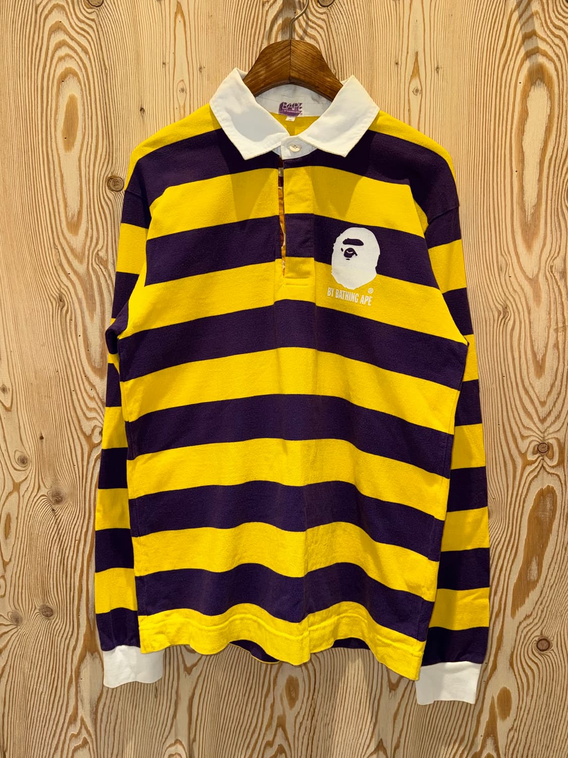 베이프 스트라이프 긴팔 럭비 셔츠 상품이미지1