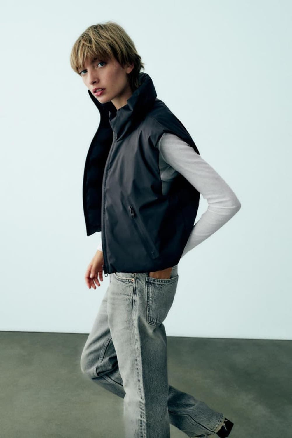 [L] 자라 우먼 리버시블 조끼 패딩 상품이미지5