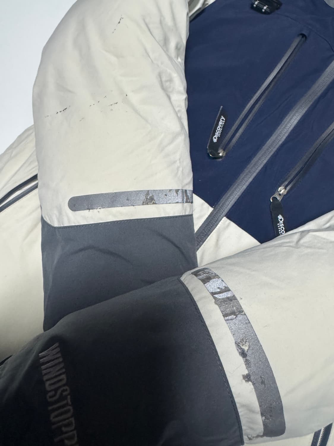 디스커버리 구스다운 윈드스토퍼 후드 푸퍼 패딩 M 상품이미지5