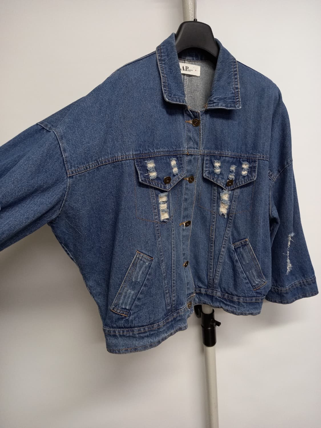 새 LAP 춘추 진청 루즈박시핏 데님 자켓 F 44-77 상품이미지5