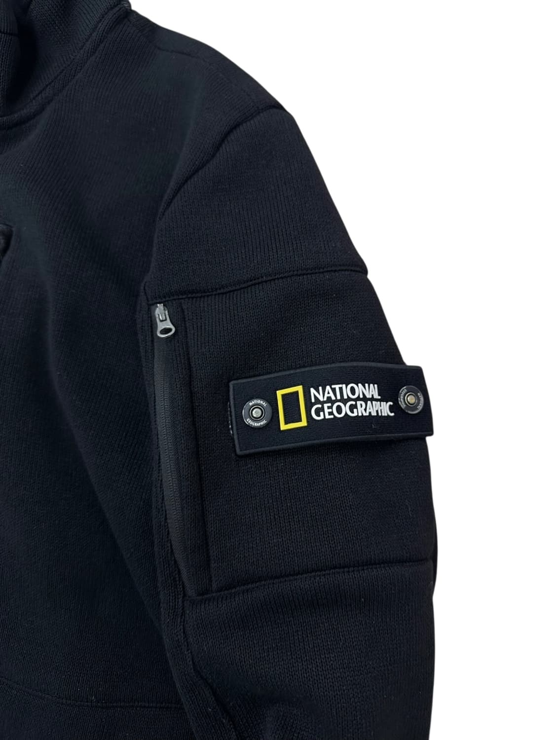 내셔널지오그래픽 기모 니트집업 블랙 (L) 상품이미지8