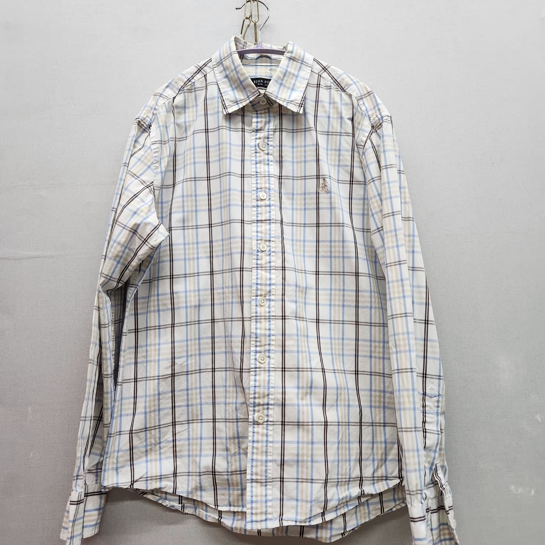 빈폴 오가닉 코튼 로고 체크 셔츠100(L) 상품이미지1