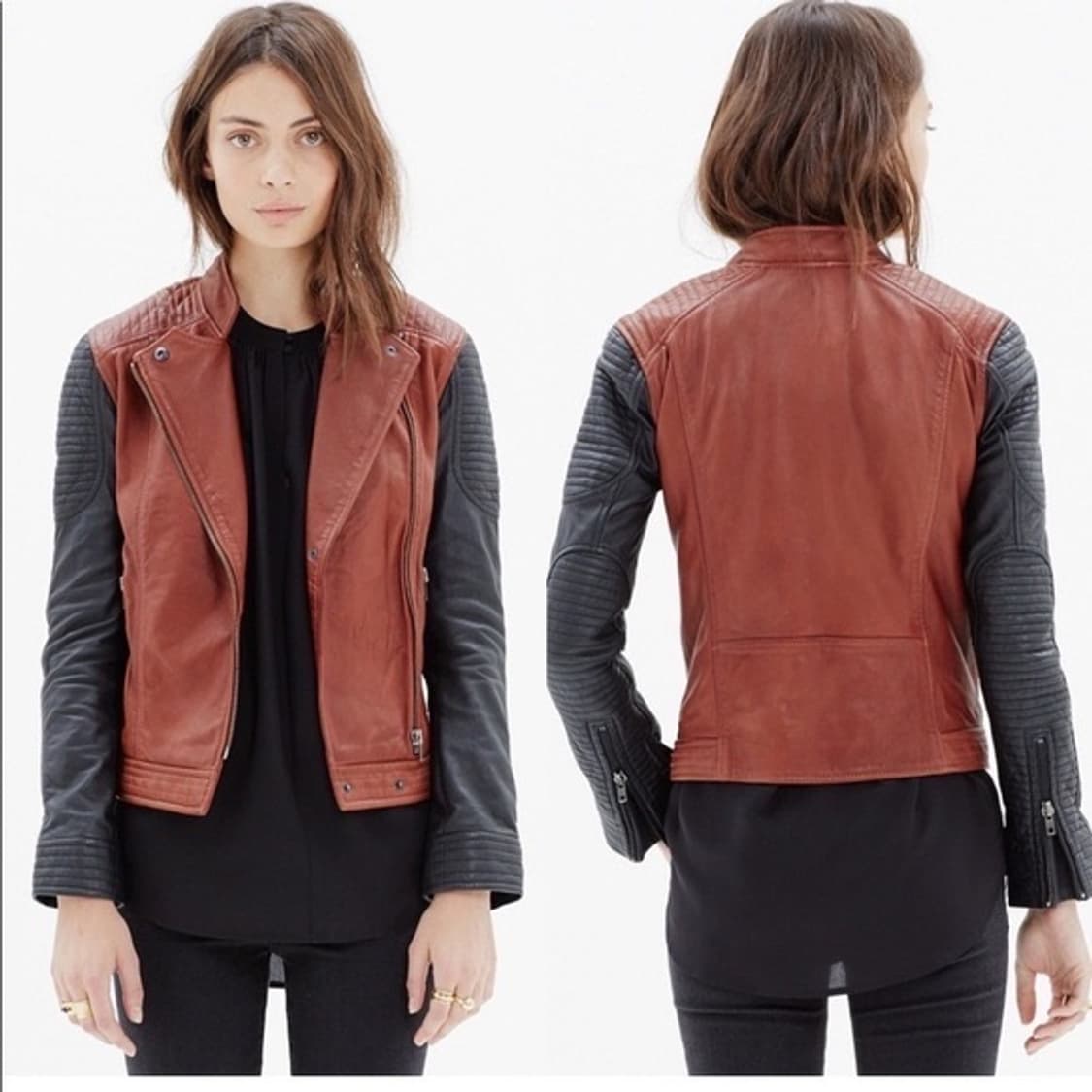 madewell two toned quilted 레더 자켓 상품이미지1