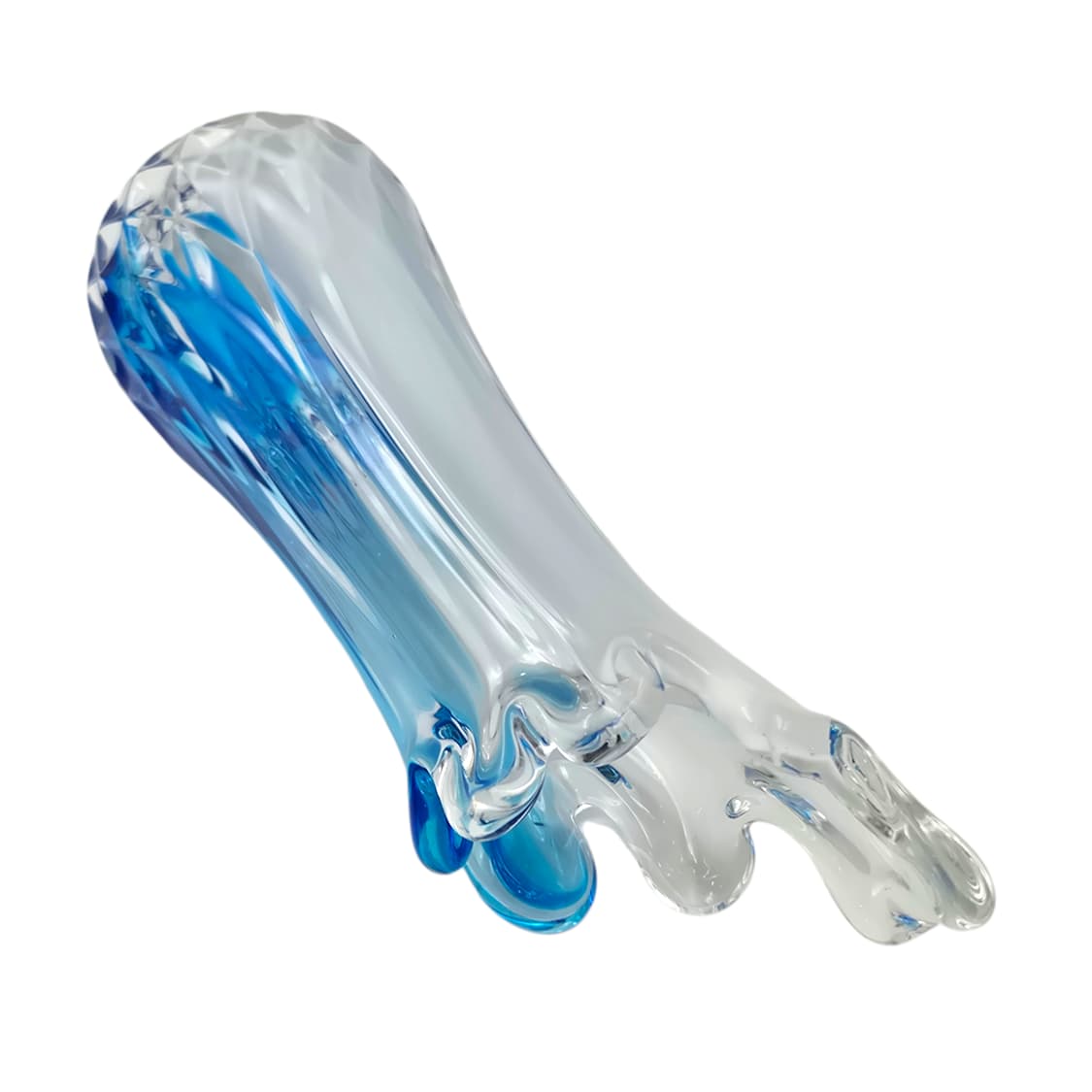 70s 타지마 핸드블로운 블루 산호 마블 꽃병 상품이미지5