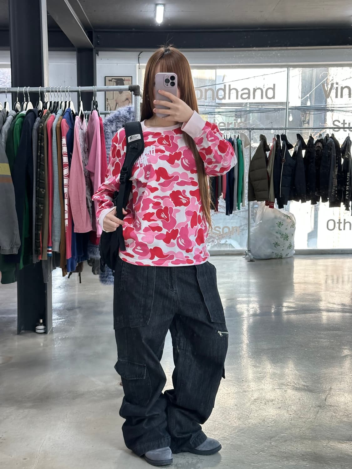 베이프 ABC카모 롱슬리브 핑크베이프 ABC카모 롱슬리브 핑크 상품이미지3