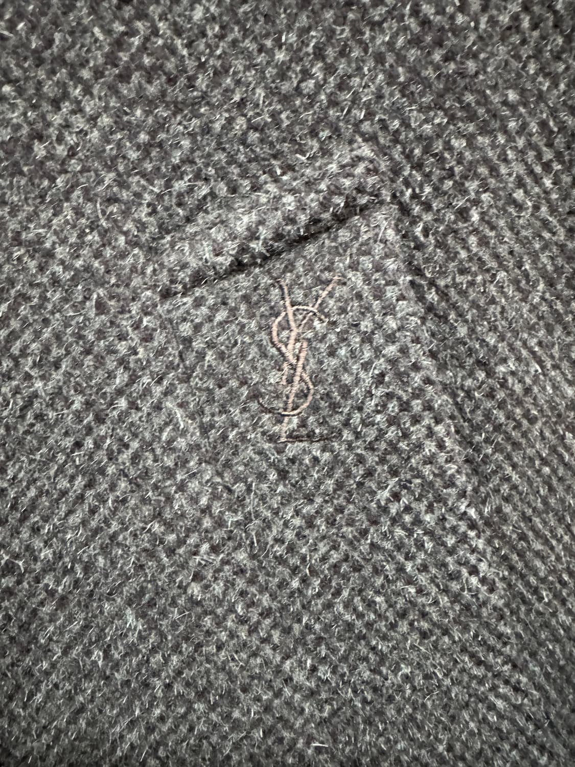 입생로랑 로고자수 다크브라운 울 코트 95(L) 상품이미지3