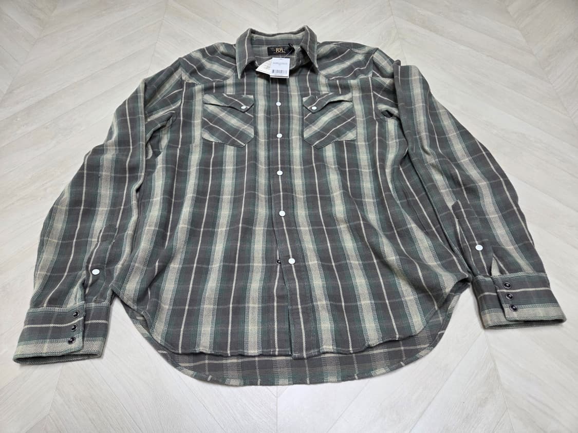 RRL 슬림핏 플래드 웨스턴셔츠 L사이즈 상품이미지1