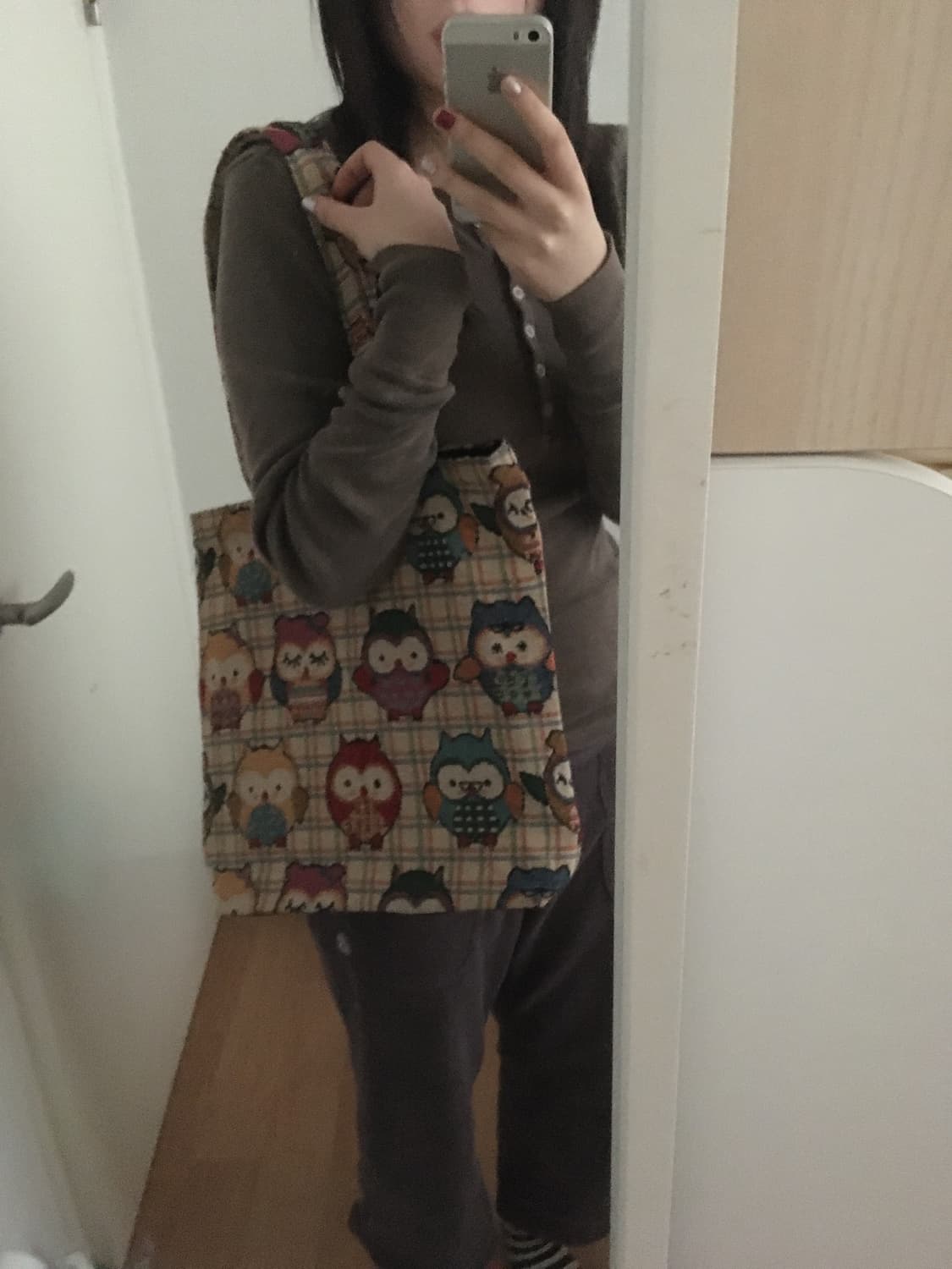 빈티지 부엉이 토트백 상품이미지4