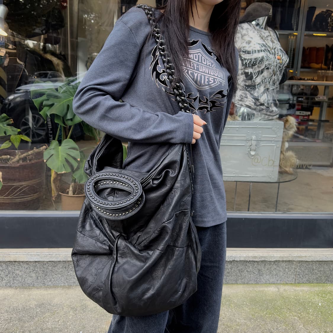 00s 게스 XL 레더 노트 퍼스 가방 상품이미지7