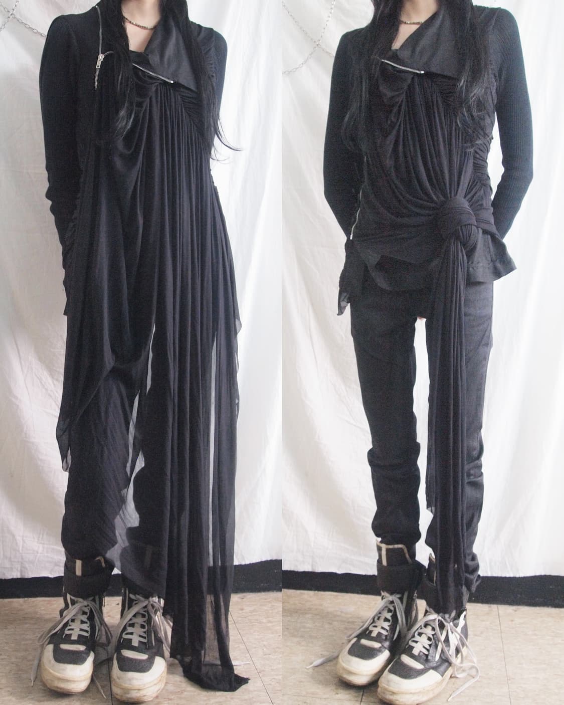 rare* 릭오웬스 11SS 런웨이 드레이프 하이넥 실크 자켓 상품이미지2