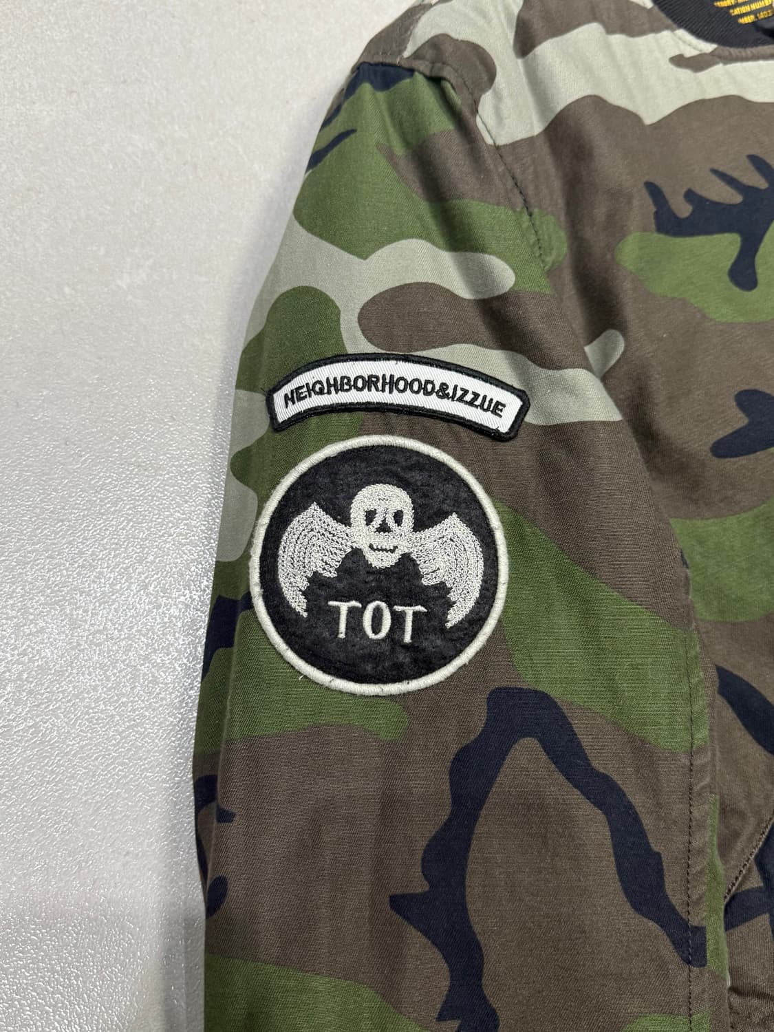 네이버후드 아카이브 해골 패치 카모 패턴 ma-1 봄버 자켓 상품이미지3