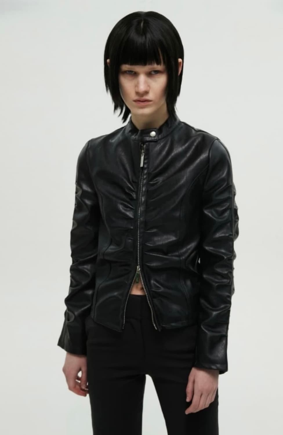 나체 셔링 레더자켓 블랙 상품이미지1