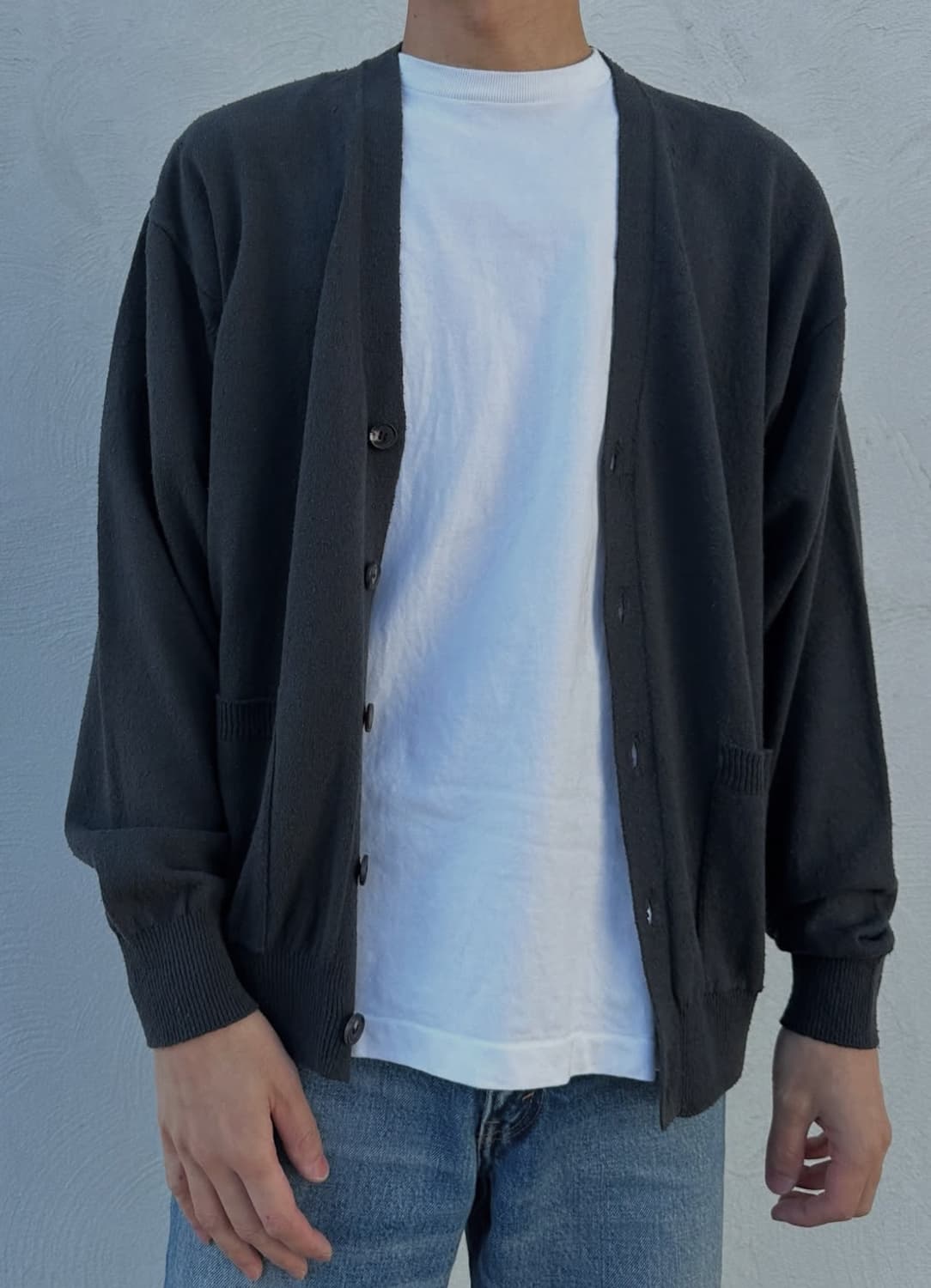 [2] 바토너 silk v neck cardigan black 상품이미지3