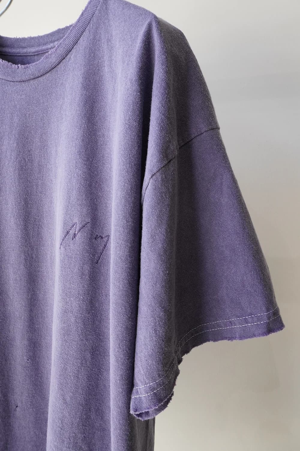 ANCELLM Embroidery Dyed T-Shirt "Purple" 상품이미지2