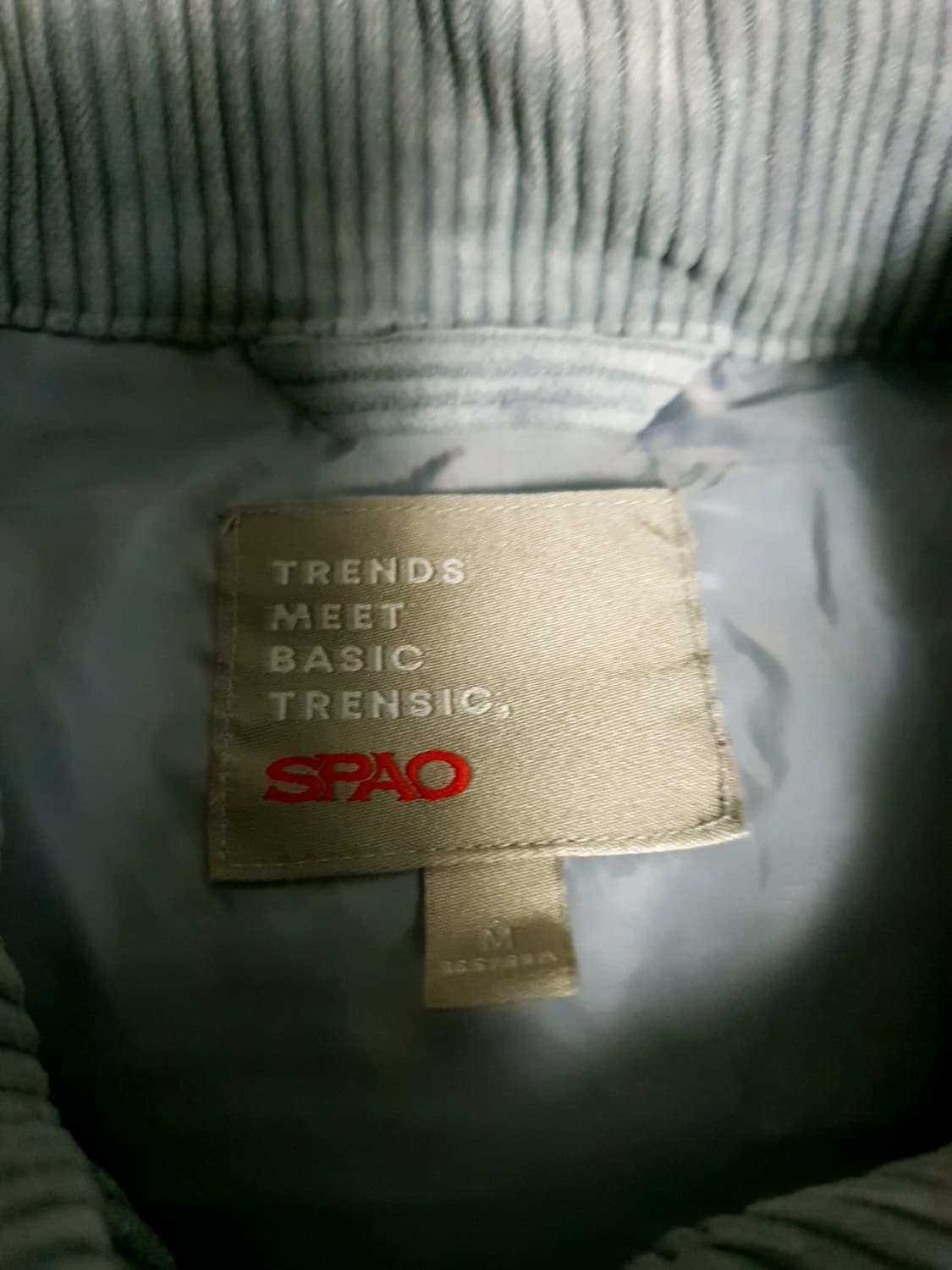 스파오 코듀로이 파스텔 푸퍼 숏패딩 블루 (M) 상품이미지3