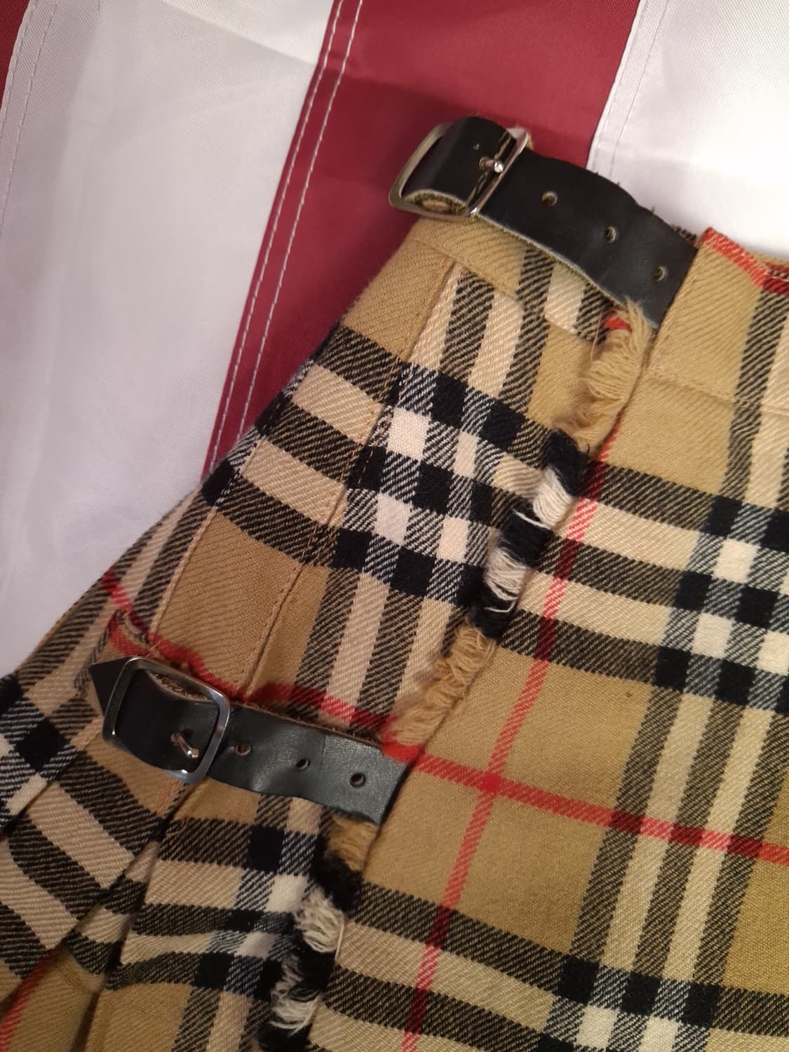 오리지날 새제품 일본판 버버리 노바체크 미니 랩 플리츠 상품이미지2