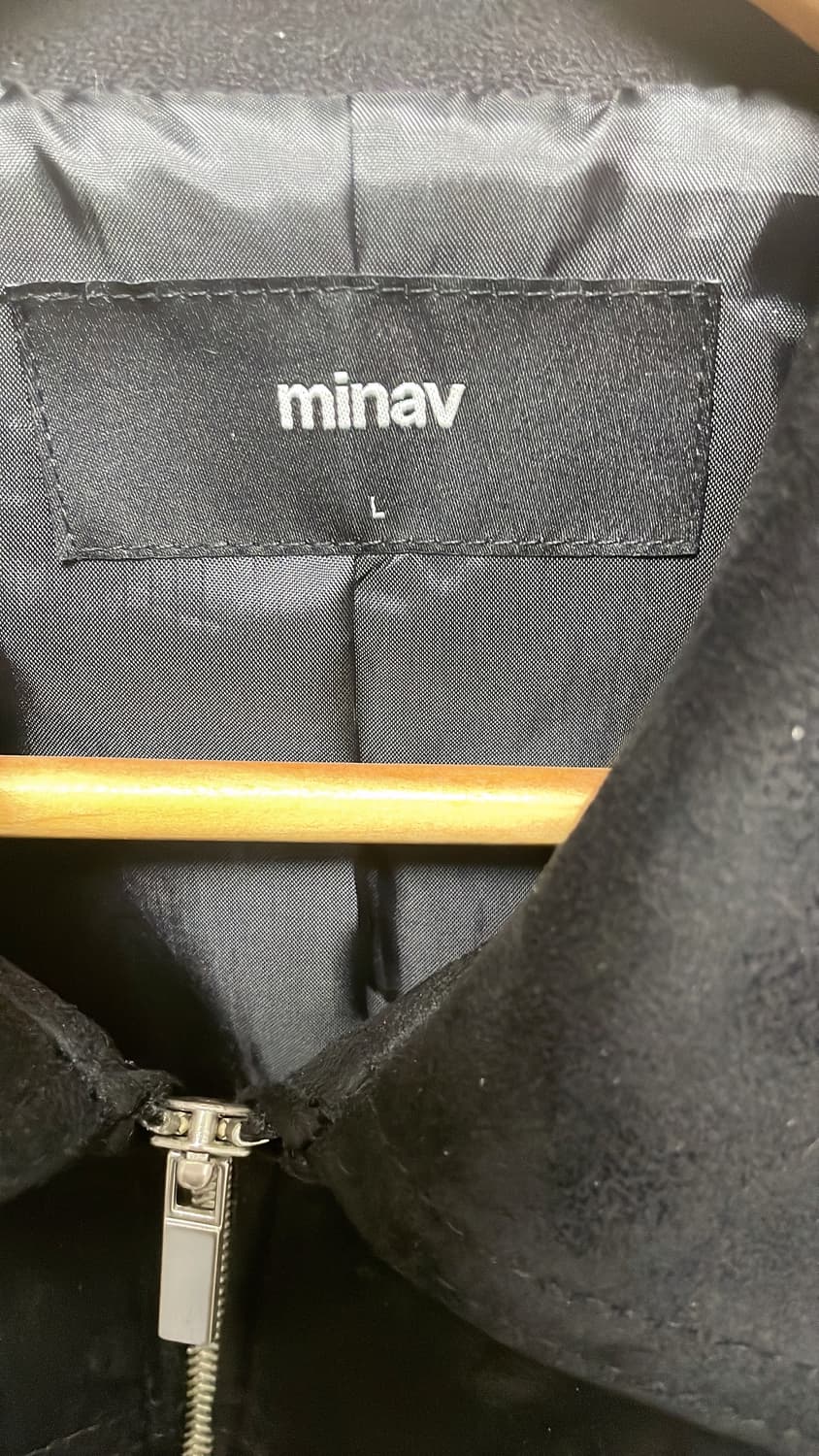 미나브 minav 블랙 스웨이드 블루종 자켓 L 사이즈 상품이미지5