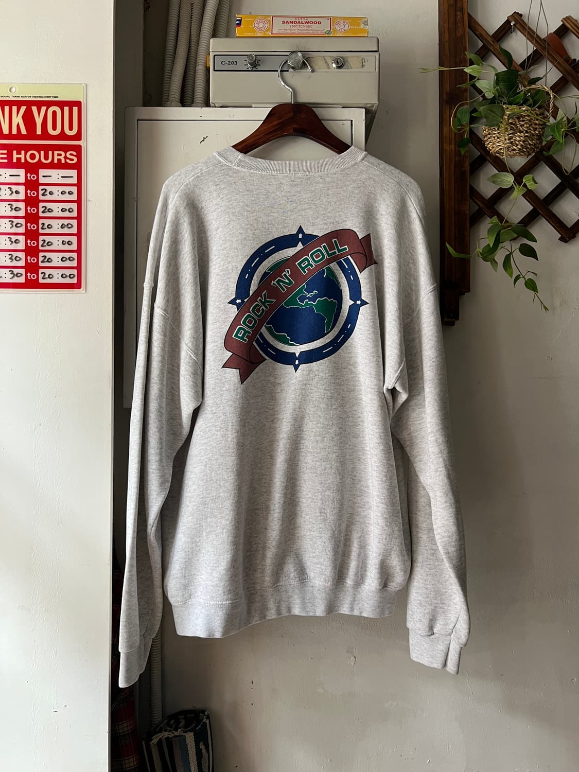 [XL]90's 하드락카페 Made in USA 로큰롤 캠페인 스웻셔츠 상품이미지2