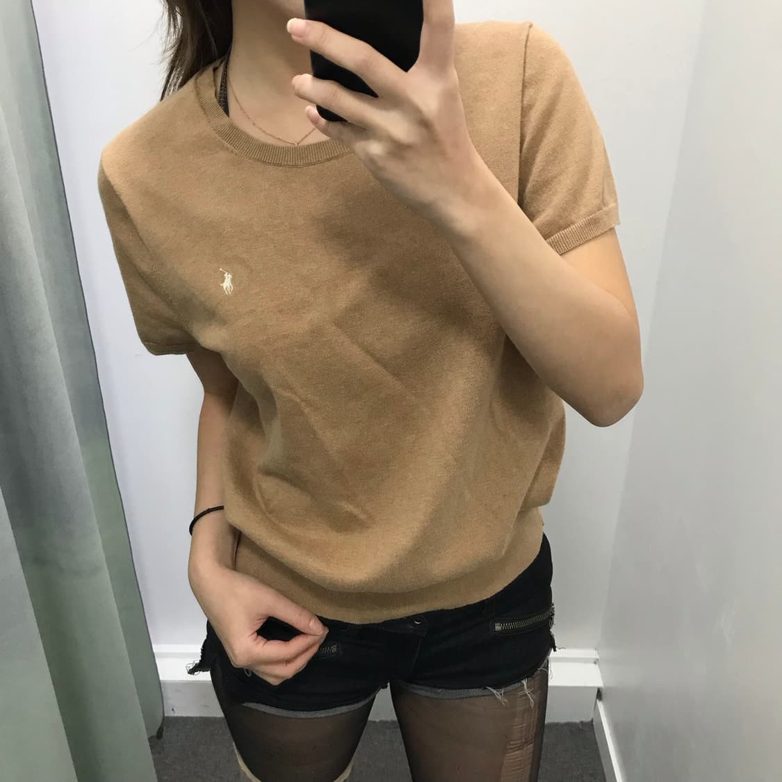 폴로 베이지 반팔니트 상품이미지1