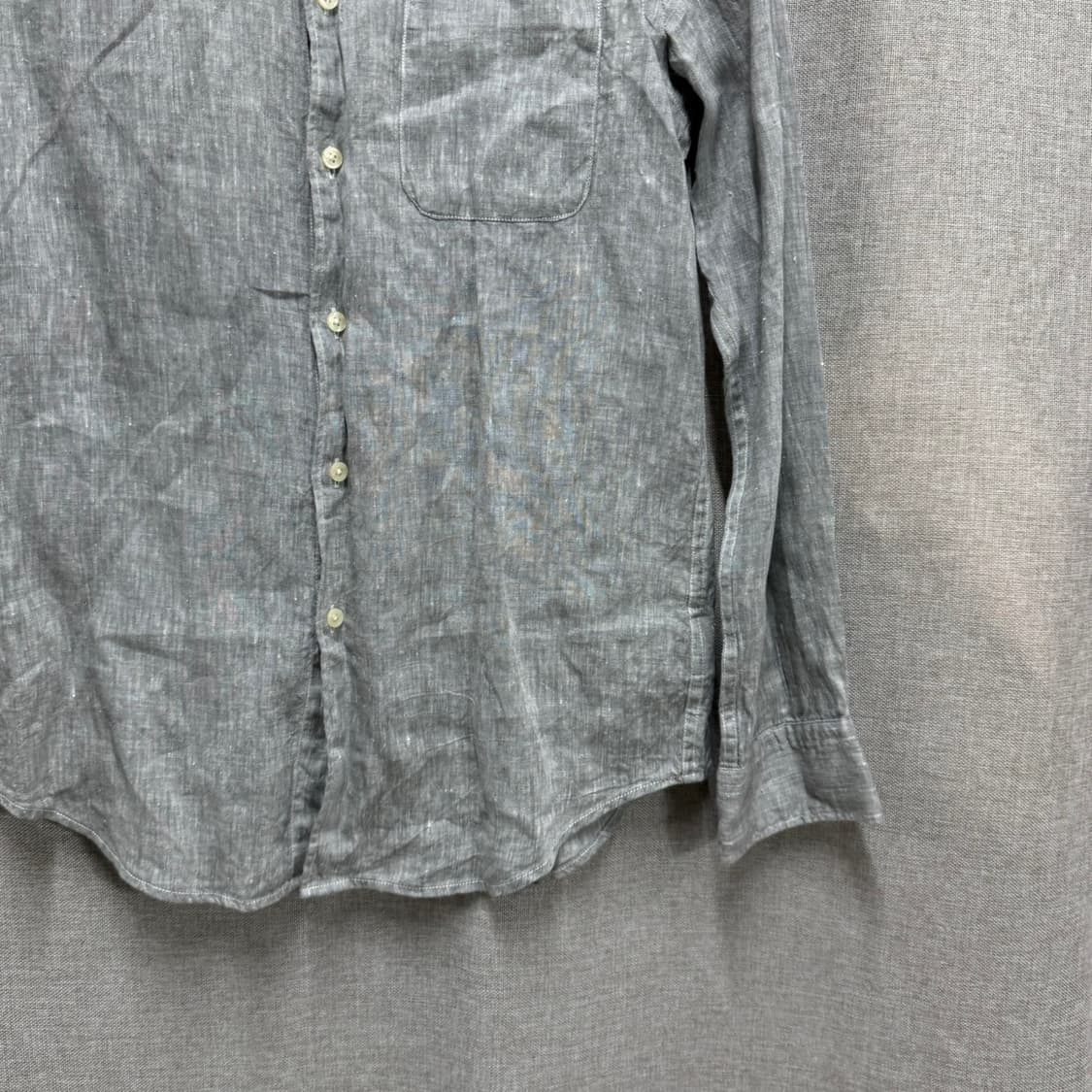 [L] 유니클로 린넨 마 셔츠 남방 그레이 상품이미지5