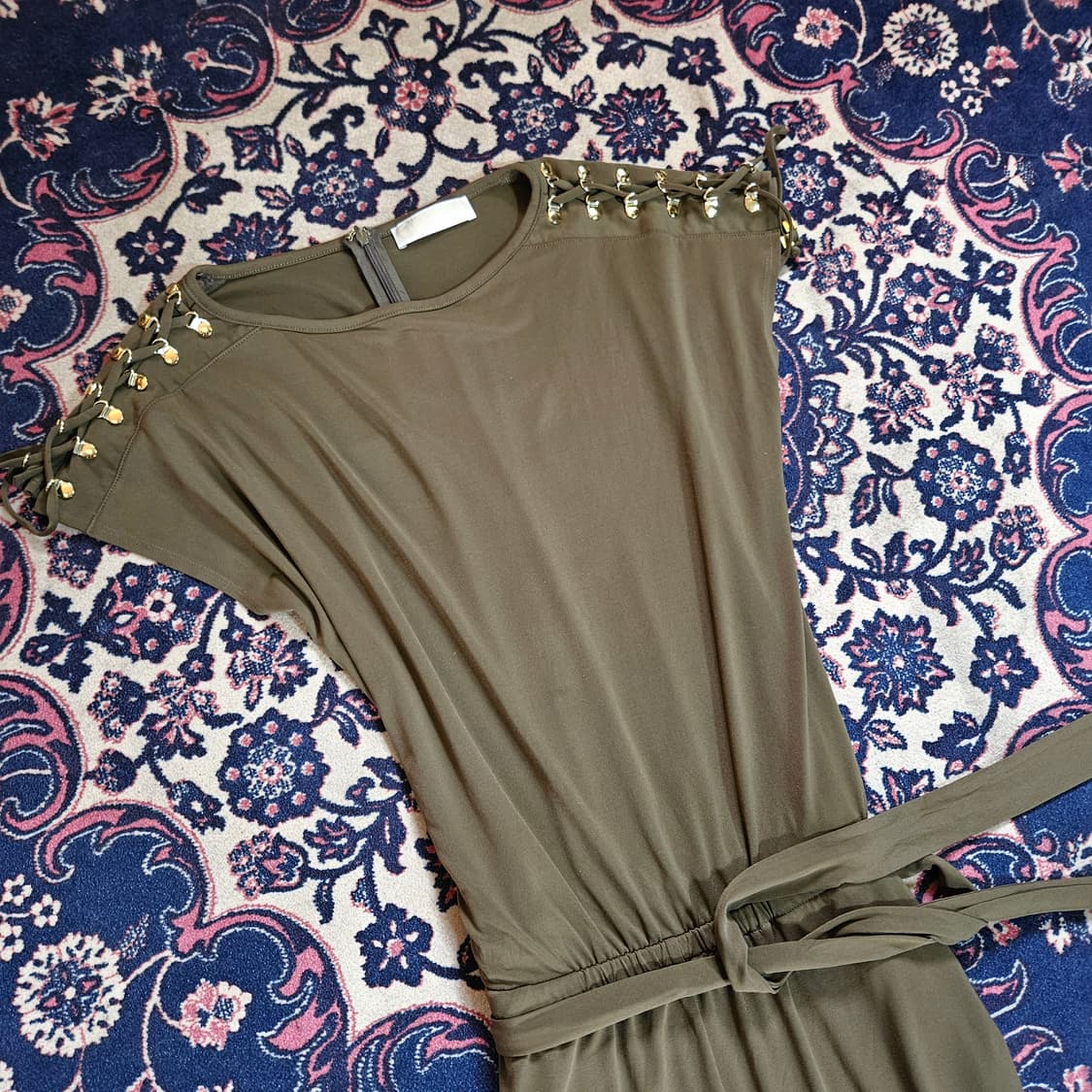 마이클코어스 카키 골든 숄더 포인트 레이온 점프수트 Free 상품이미지7