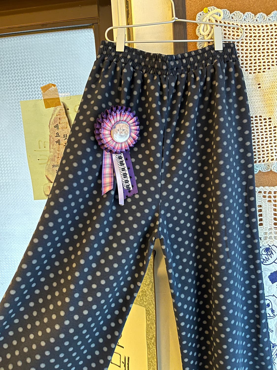 네이비 도트 프릴 바지 + 냥 로제트 세트 🐱 상품이미지8