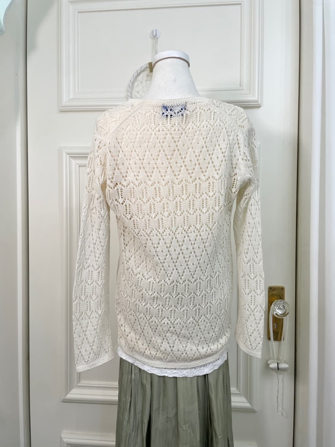 ivory crochet basic cardigan&sheer yello 상품이미지5