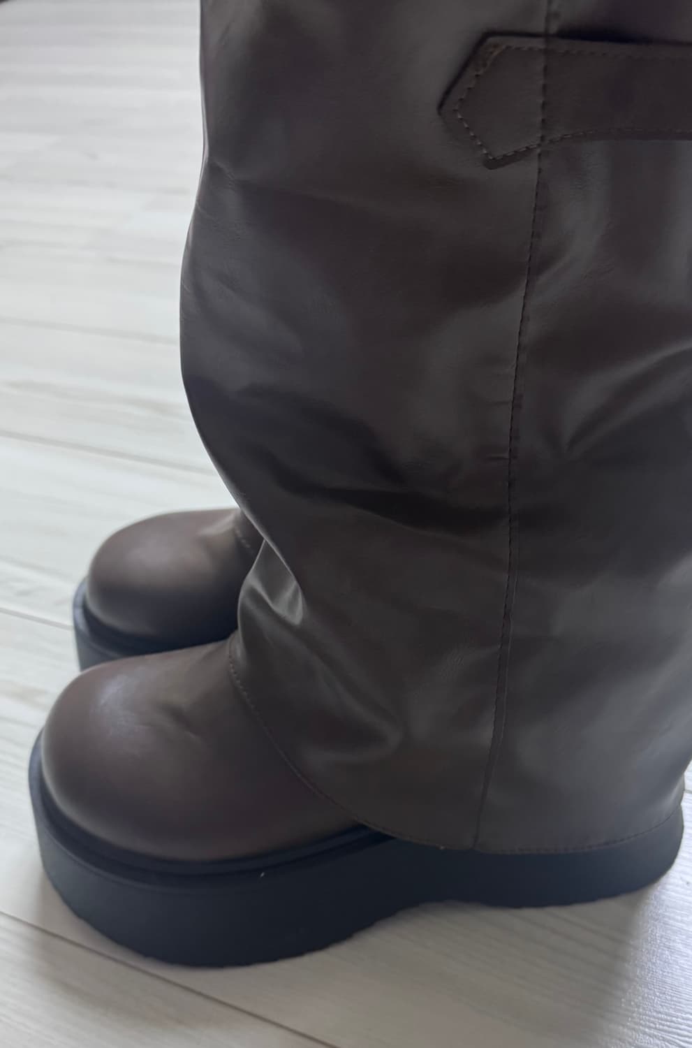 브라운 통굽 버클 부츠 235 빈티지 상품이미지4