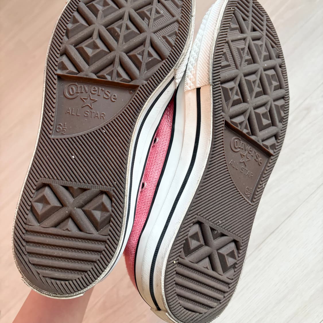[2회착용] 스투시x컨버스 척70하이 핑크 245 상품이미지6