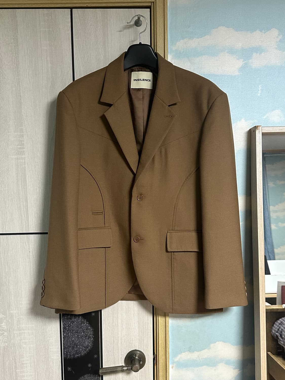(L) 인사일런스 커브드 라인 울 블레이저 MOCHA 상품이미지2