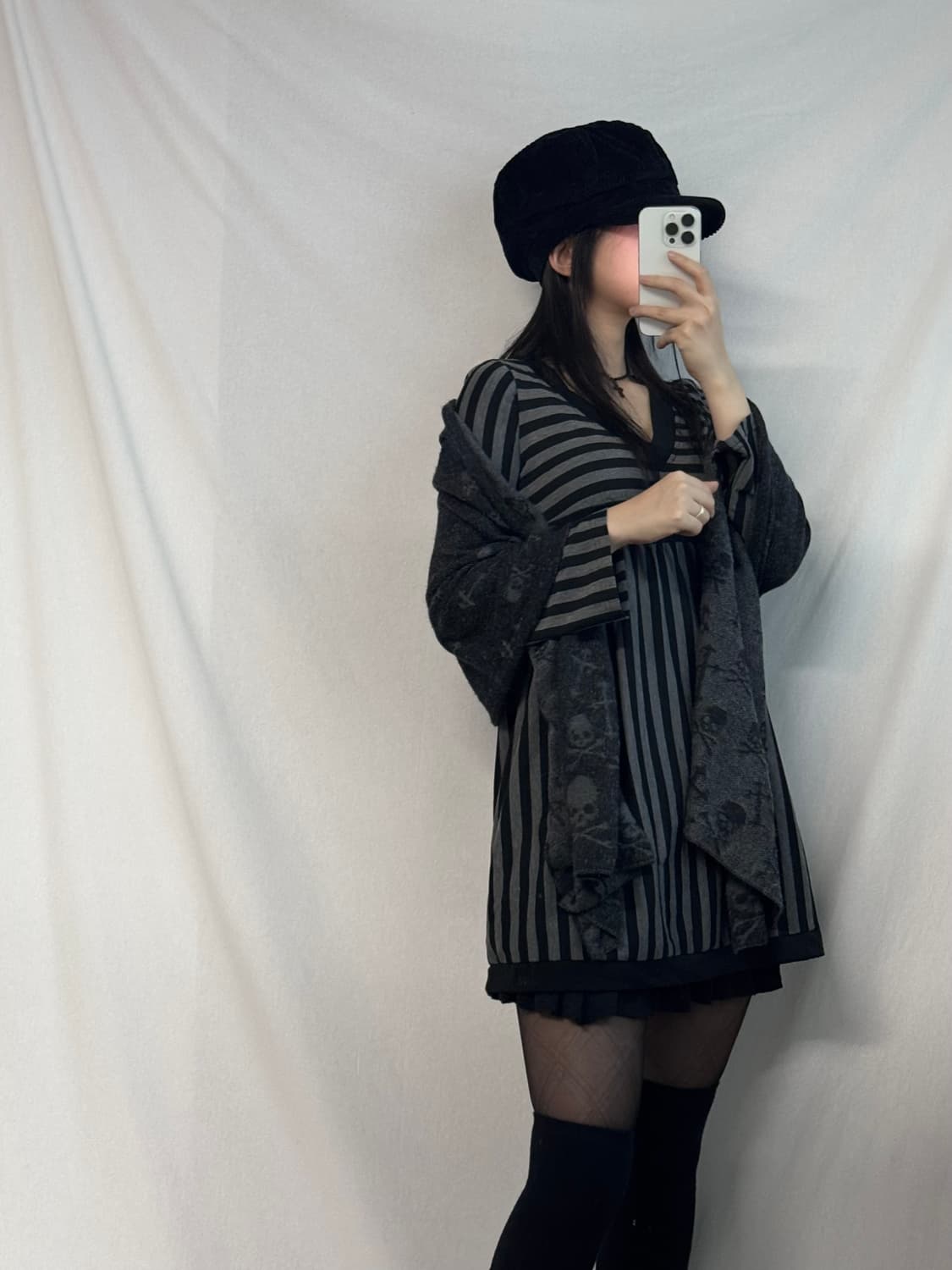 스컬 언발 케이프 니트 가디건 상품이미지8