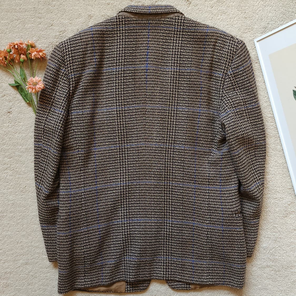 90s 조르지오 아르마니 점보 하운드투스 2버튼 울 블레이져 자켓50 상품이미지3