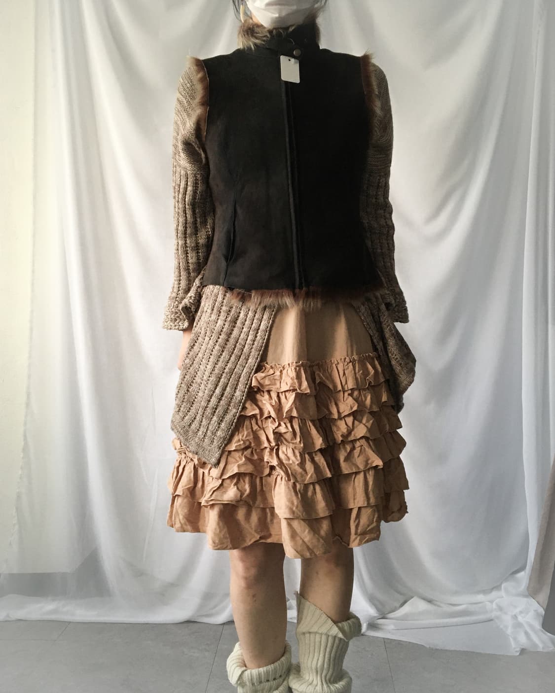 Fur mixed vest 상품이미지1