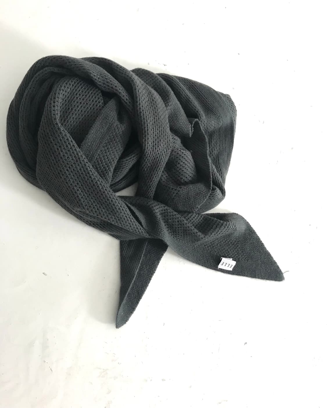 Elle grey punching knit scarf muffler  상품이미지1