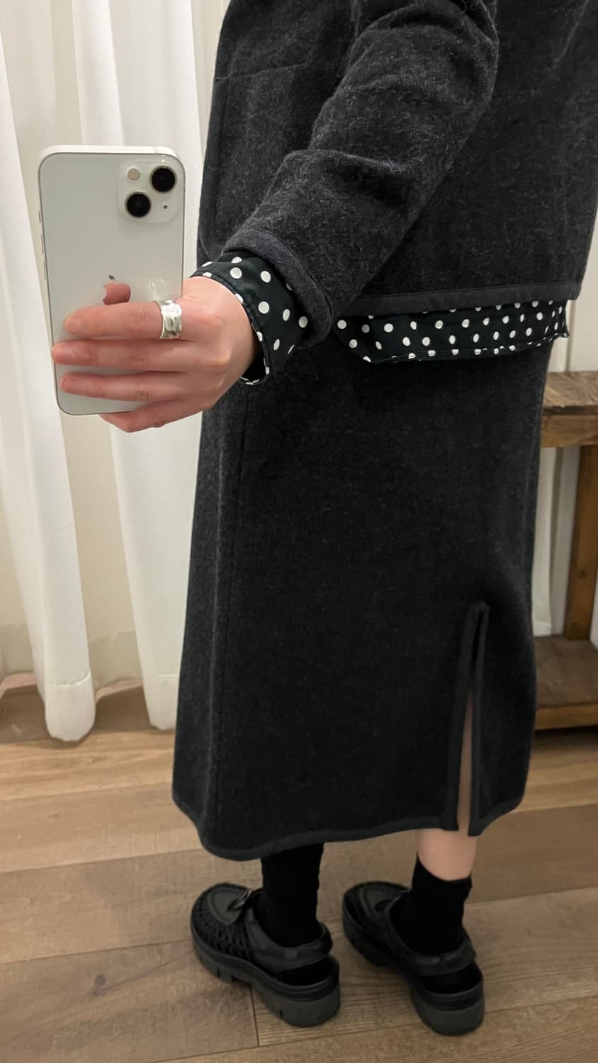 Slit Detail Wool Basic Skirt 상품이미지4