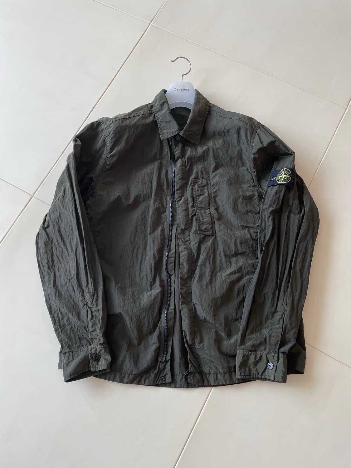 스톤아일랜드 18ss 나일론 메탈 셔츠 자켓 xl 카키 상품이미지2
