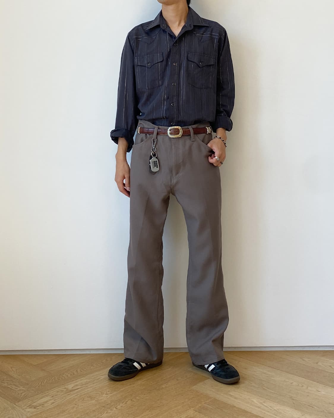 아메리칸 빈티지 구제 블랙 은사 웨스턴 셔츠 상품이미지2