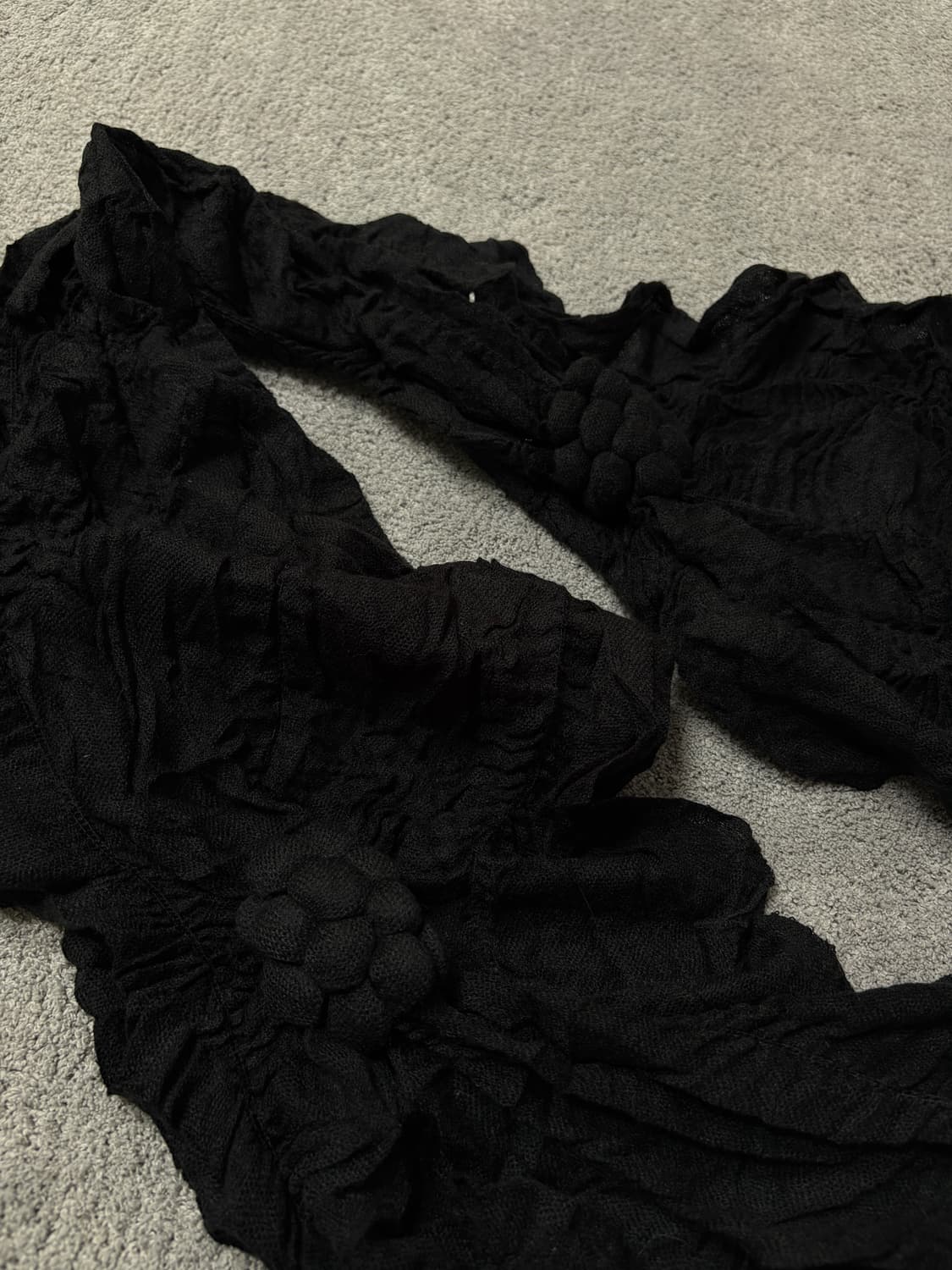 Vintage v-kei punk mood black scarf 상품이미지2